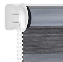 Jaluzea tip roletă zebră 2909 Blackout, Day&Night, accesorii albe/ maro/ gri antracit, țesătură gri antracit - imagine 2