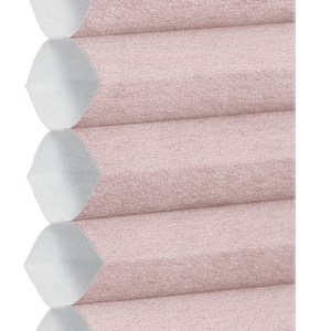 Jaluzea plisată dublă semitransparentă DISCO S-8158, accesorii albe/ maro/ gri antracit, țesătură roz