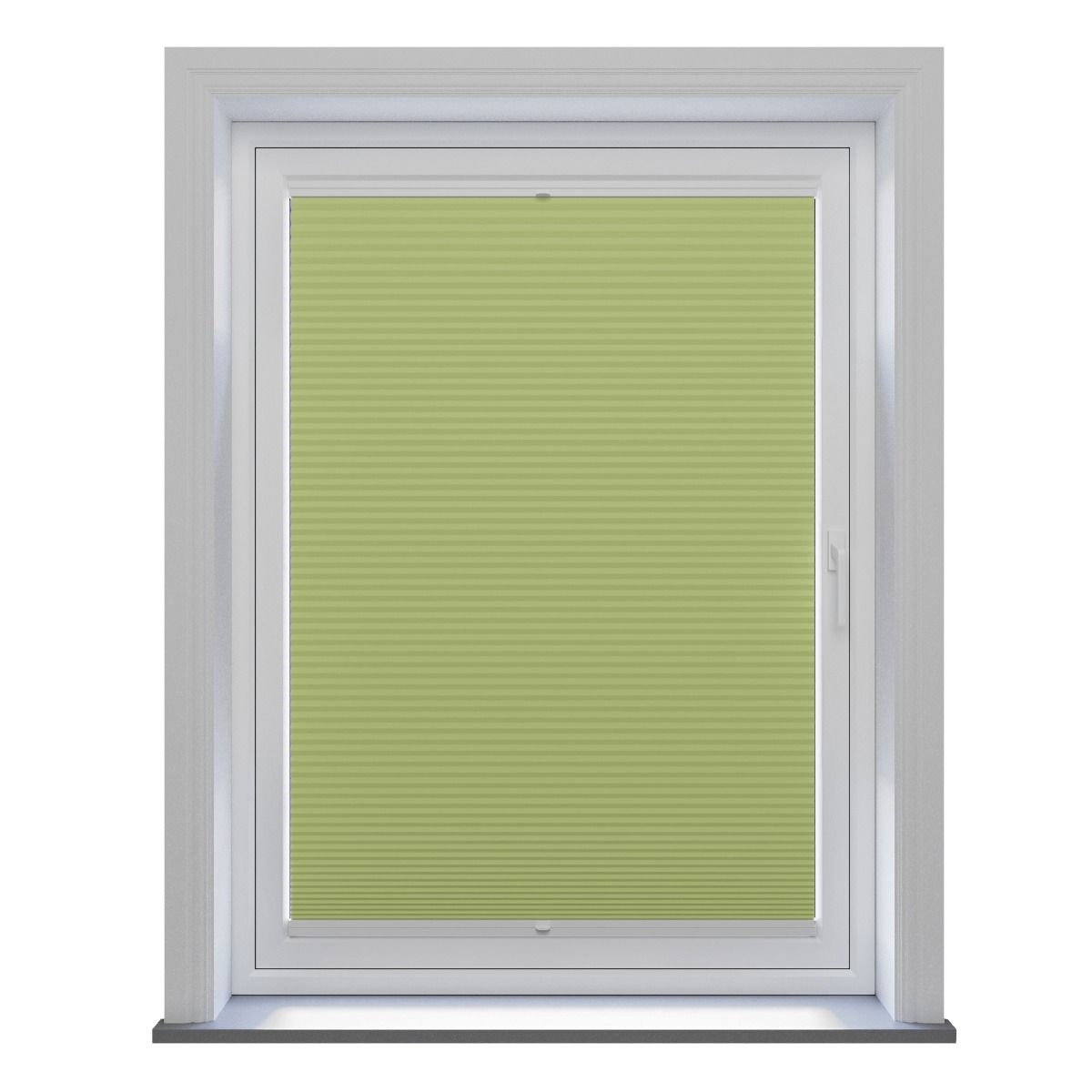 Jaluzea plisată dublă semitransparentă DISCO S-8165, accesorii albe/ maro/ gri antracit, țesătură verde - imagine 3