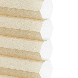 Jaluzea plisată dublă semitransparentă DISCO S-8170, accesorii albe/ maro/ gri antracit, țesătură crem