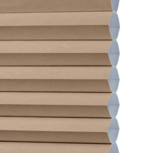 Jaluzea plisată dublă BLACKOUT LARGO A-4003, accesorii albe/ maro/ gri antracit, țesătură maro latte