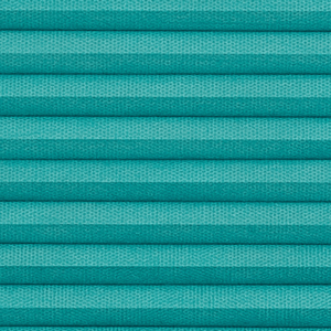 Jaluzea plisată simplă semitransparentă OPERA X-41601, accesorii albe/ maro/ gri antracit, țesătură albastru verde turcoaz