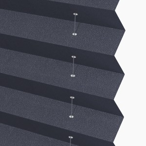 Jaluzea plisată simplă semitransparentă OPERA X-91801, accesorii albe/ maro/ gri antracit, țesătură neagră