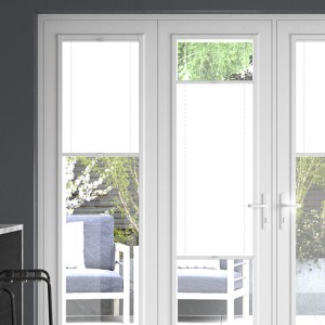 Jaluzea plisată simplă semitransparentă SAMBA 0-7234, accesorii albe/ maro/ gri antracit, țesătură albă