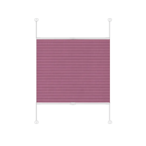 Jaluzea plisată simplă semitransparentă TOGO-13, accesorii albe/ maro/ gri antracit, țesătură roz închis
